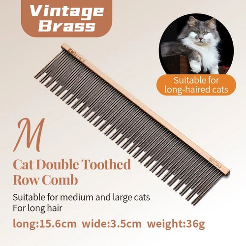 Fenice Professional Anti - Corrosion Grooming Comb For Dogs Cats Tapered Stainless Steel Pins Pet Grooming Supplies - FENICE TOTEM