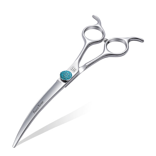 Fenice Professional Grooming Curved Shear 45 Degree Super Curves Scissors for Dogs 6.5" Big Arc Curved Shears Made Of Japanese 440C Stainless Steel