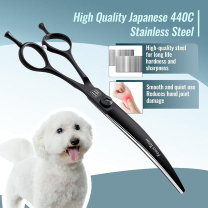 Fenice 7" Curved Dog Grooming Shears - FENICE TOTEM