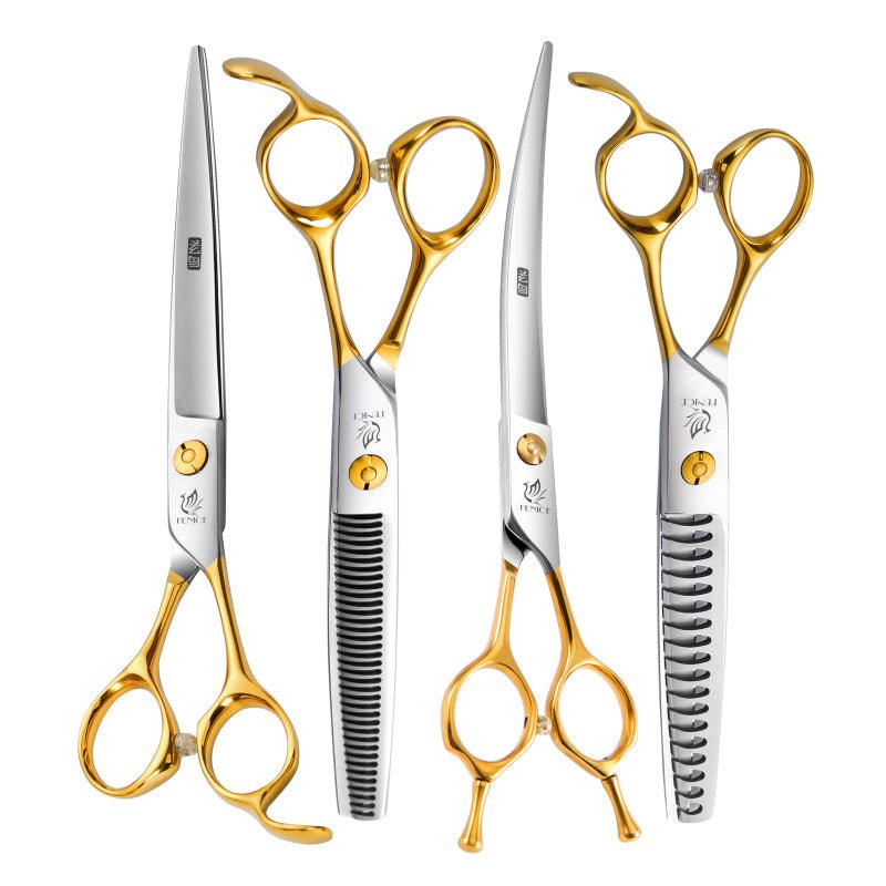 Fenice 6.5" - 7.5" Professional Dog Grooming Scissors Set Gold FJDW - FENICE TOTEM