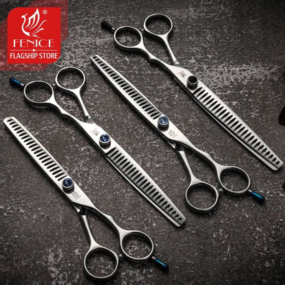 Fenice 7/7.5/8 inch Professional Pet Scissors Dog Grooming Scissors Thinning Shears Thinning Rate about 80% - FENICE TOTEM