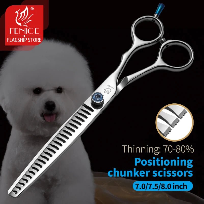 Fenice 7/7.5/8 inch Professional Pet Scissors Dog Grooming Scissors Thinning Shears Thinning Rate about 80% - FENICE TOTEM