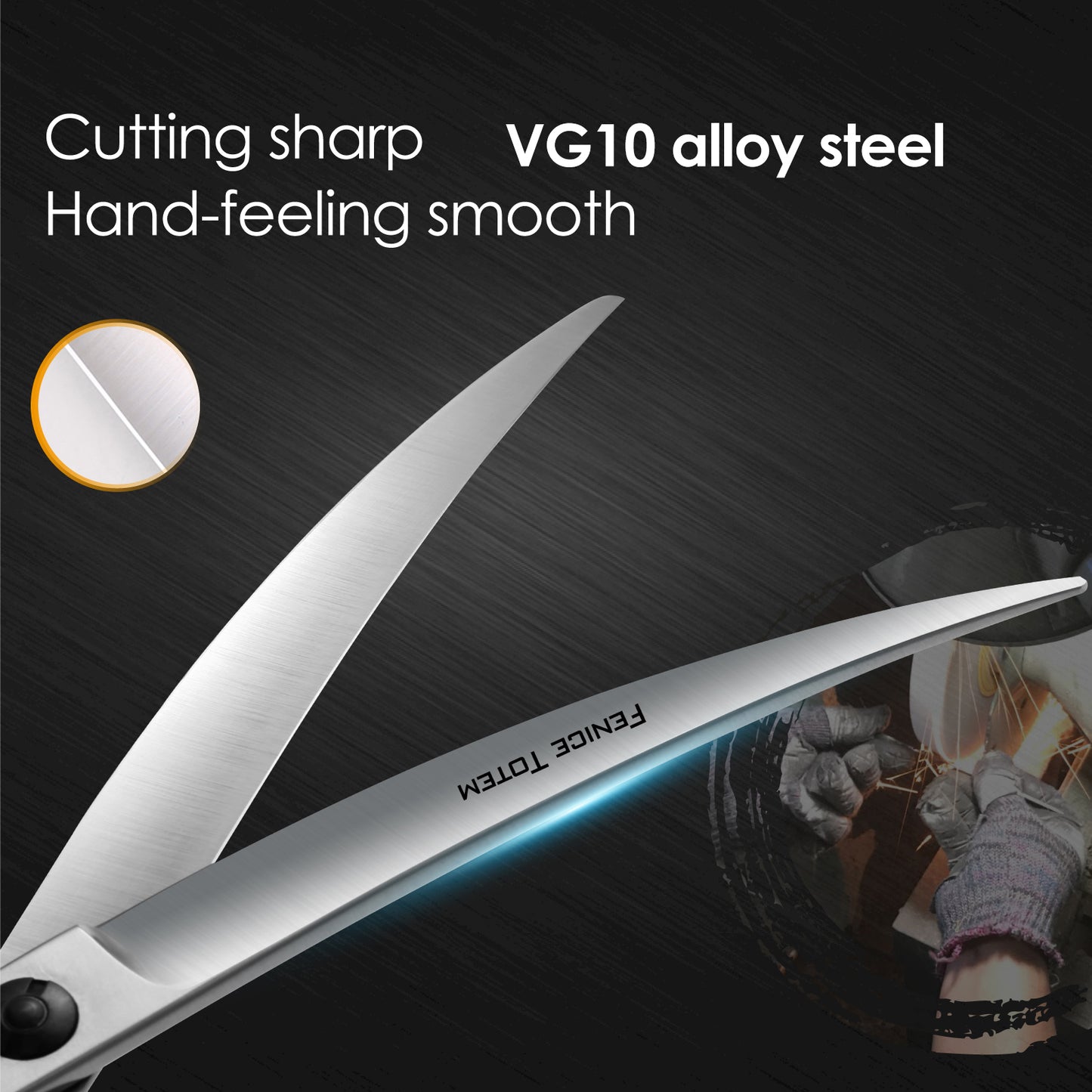Fenice Totem 7.0" Left Handed Pet Shears - FENICE TOTEM