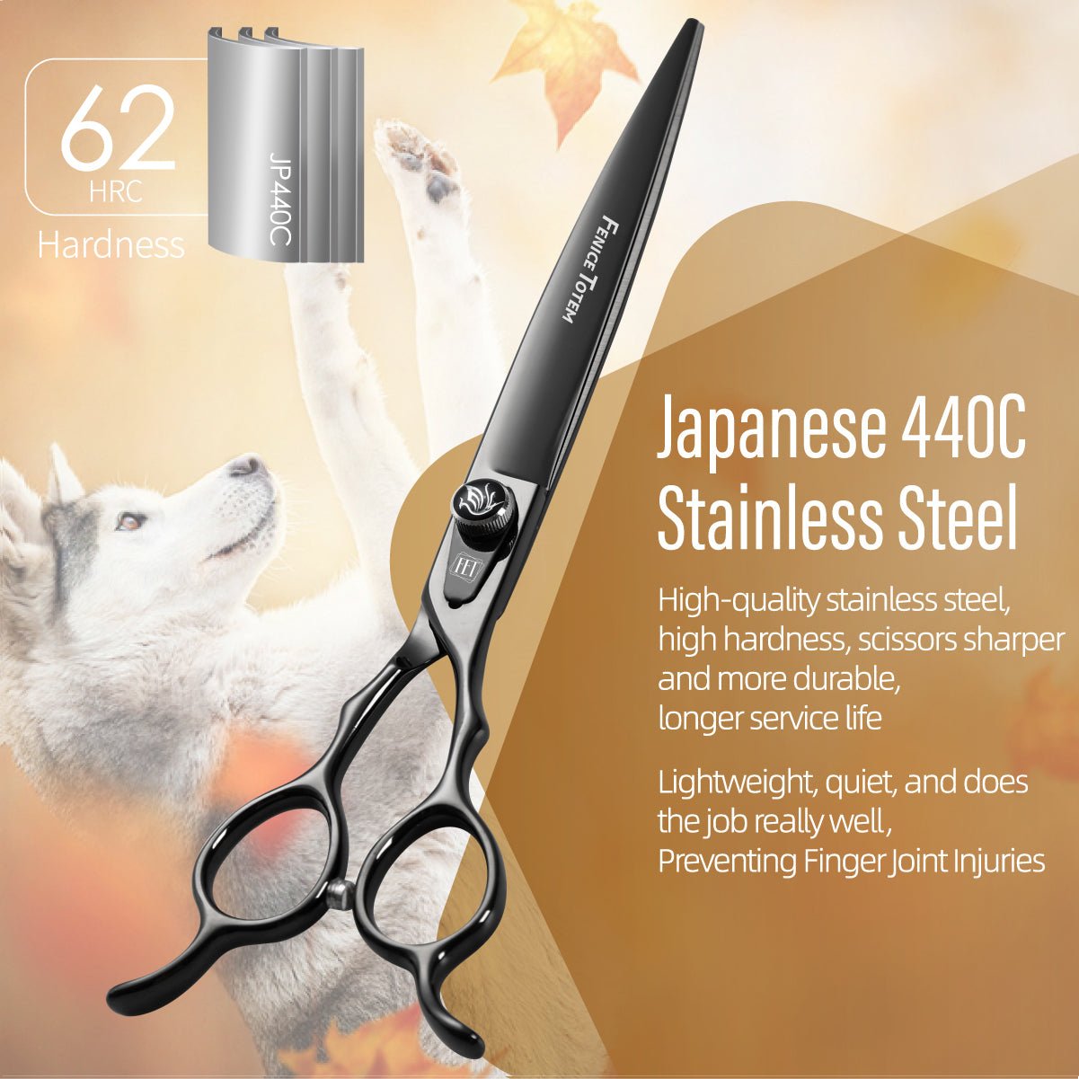 7.5"/8" dog grooming scissors - FENICE TOTEM