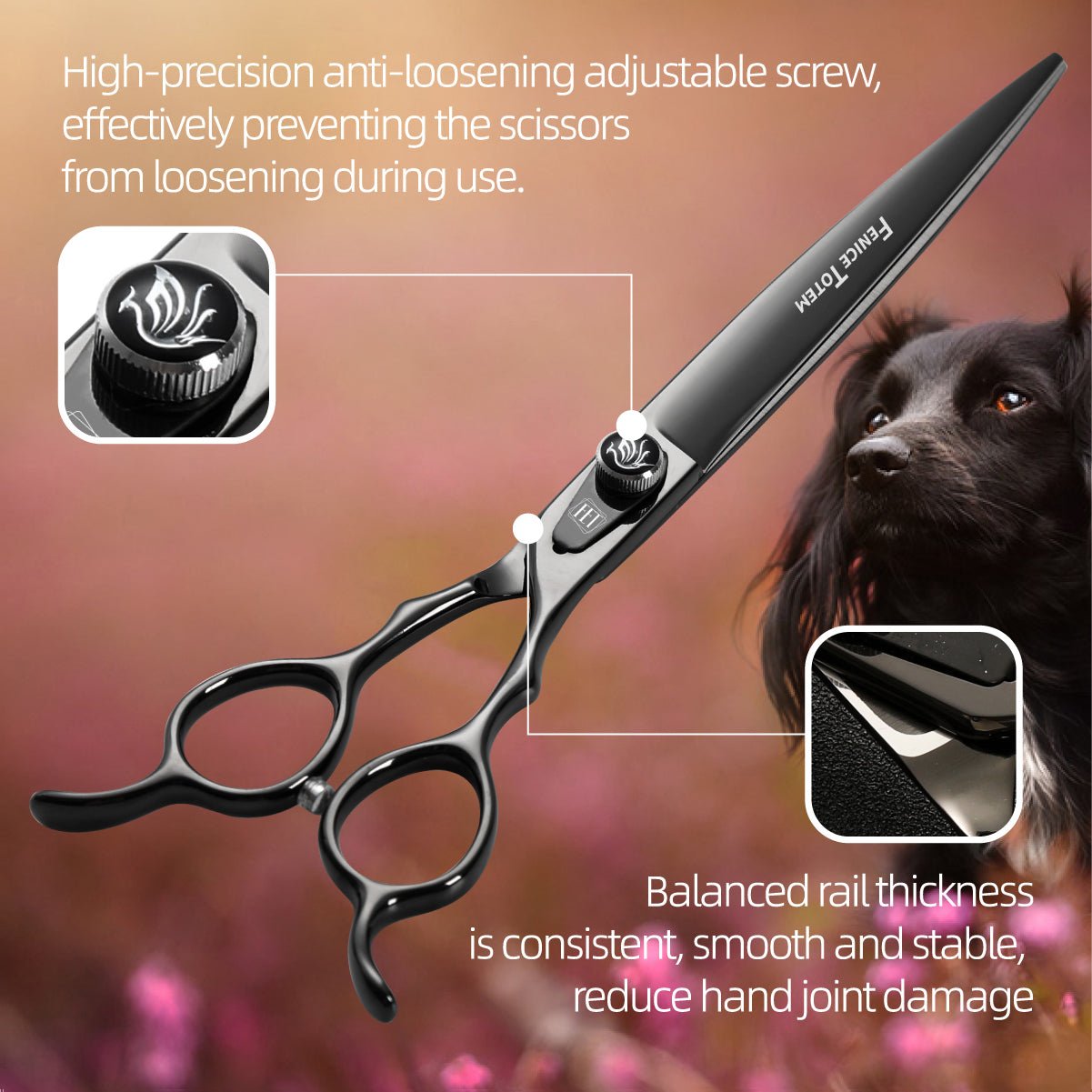 7.5"/8" dog grooming scissors - FENICE TOTEM