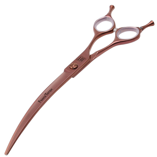 FENICE TOTEM Dog Grooming Scissors Terracotta 7.5 inch Pet Straight Shears Made Of Japanese VG10 Advanced Stainless Steel Professional Grooming Scissors for Dogs Cats and Other Pets