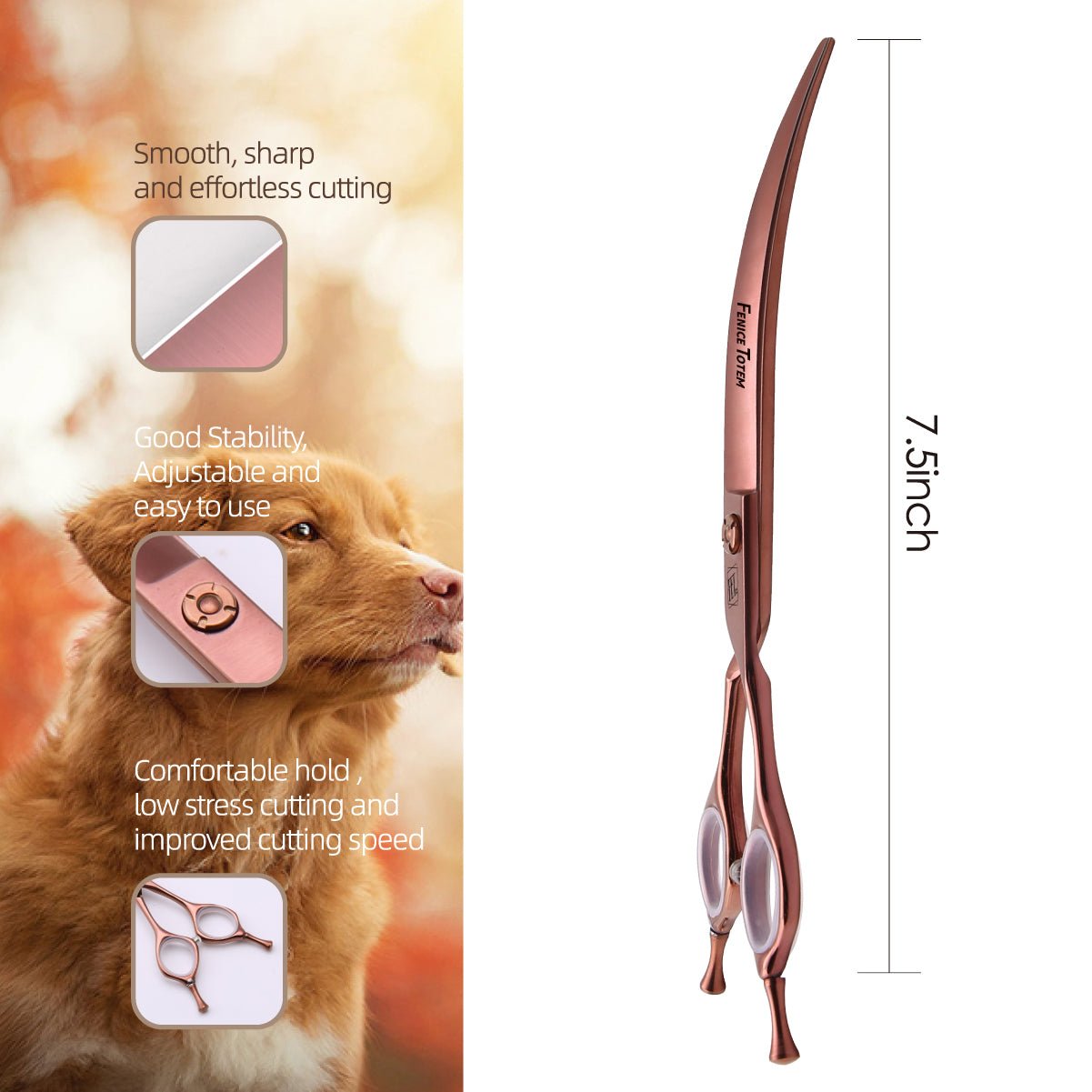 Fenice 7.5" Dog Grooming Scissors - FENICE TOTEM