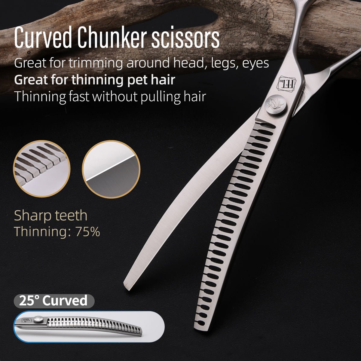 7.5" Pet Curved Chunker Shears - FENICE TOTEM