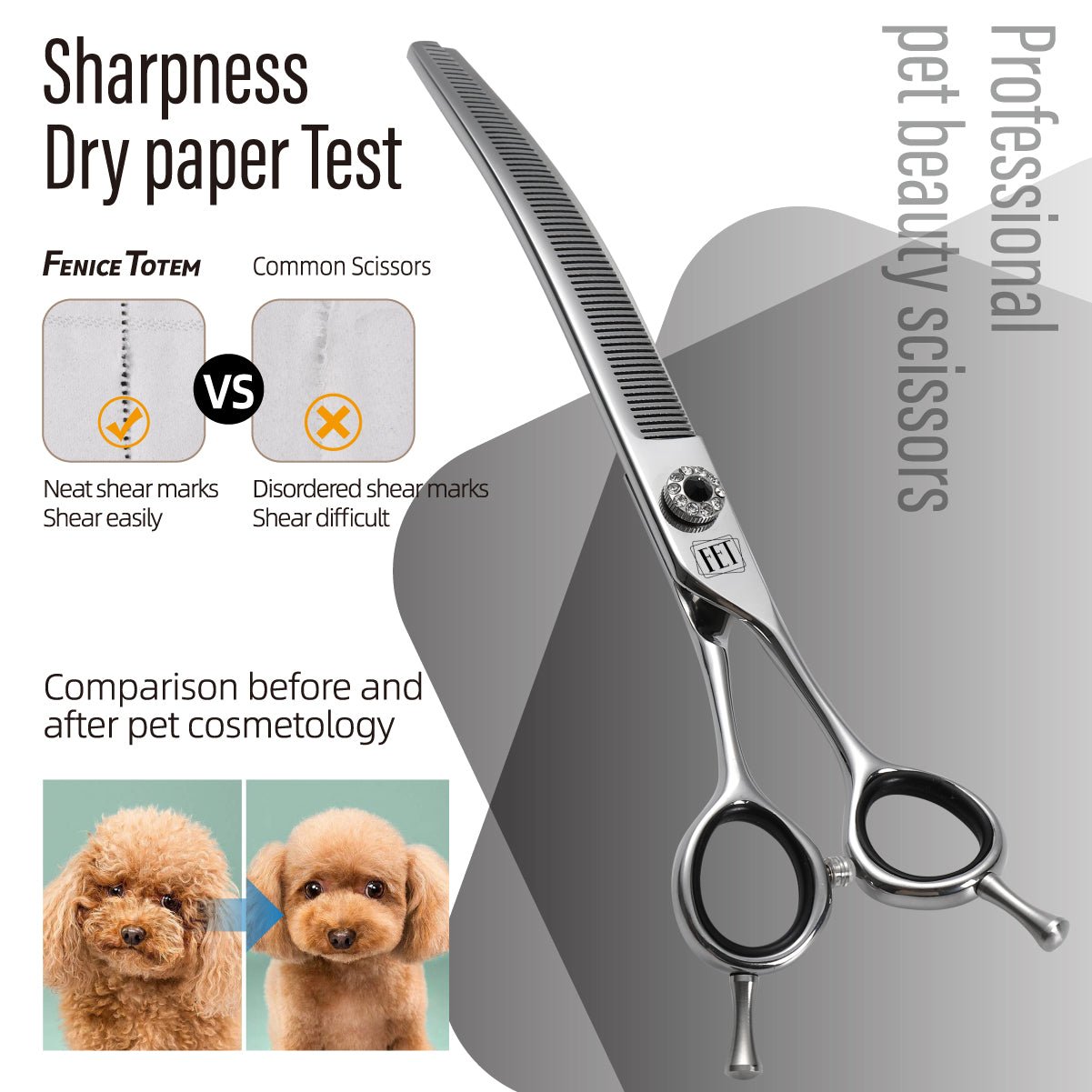 Fenice 7.5" Dog Grooming Scissors - FENICE TOTEM