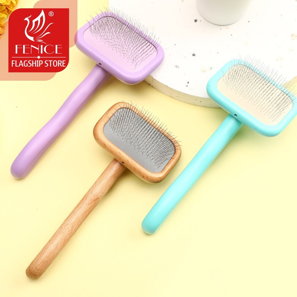 Fenice Pet Grooming Comb Wooden Handle Needle Comb For Hair Pet Brush Beauty Brush Dog Accessories - FENICE TOTEM