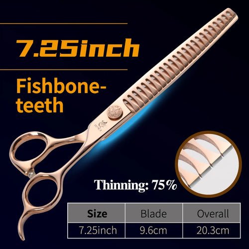 Fenice JP440C Steel 6.5/6.75/7/7.25/7.5 inch Pet Dogs Grooming Scissors Set Straight Curved Thinning Shear Scissors For Dogs - FENICE TOTEM