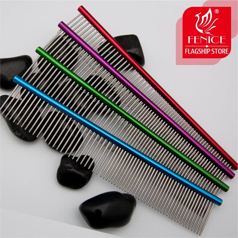 Fenice High Quality Dog Comb in Hair Combs Professional Steel Grooming Comb Dog Cat Cleaning Brush - FENICE TOTEM