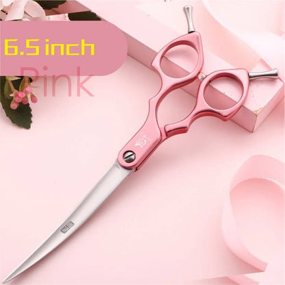 Fenice Professional Curved Grooming Scissors for Dogs Cats FEMD - 60C - FENICE TOTEM