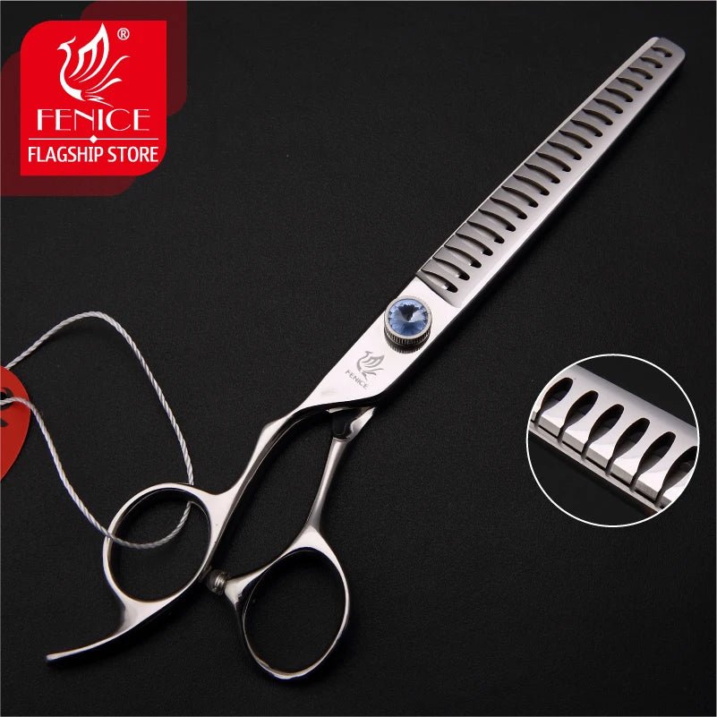 Professional Japan440C 7.0/7.5 pet dog grooming scissors thinning shears left - hand use thinning rate 75% - FENICE TOTEM