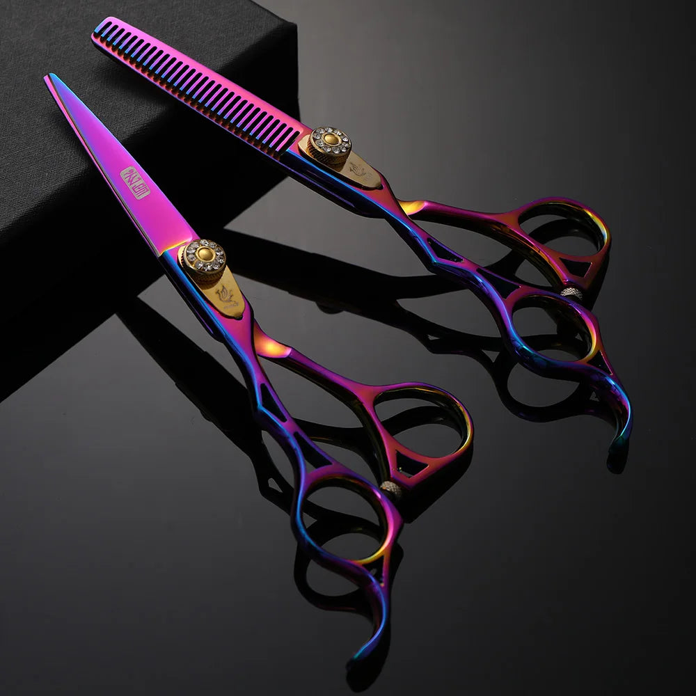 Fenice 5.5 inch Professional Dog Grooming Left Handed Scissors Set Cutting Thinning Shears Kit JP440C