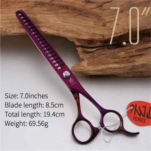 Fenice 7/7.5/8 inch Professional Purple Pet Scissors Thinning Shears High Quality Cat Dog Grooming Scissors Cutting Tool Tijeras - FENICE TOTEM