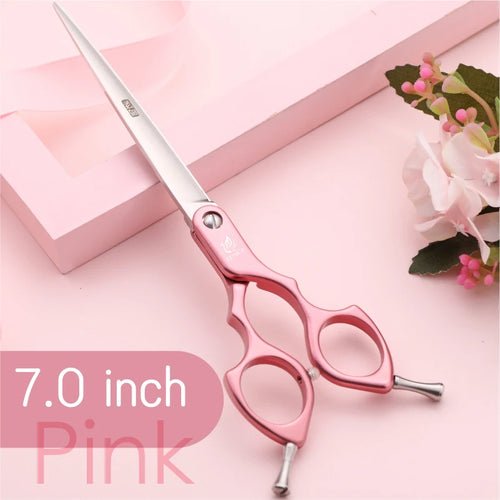 Fenice Jp440c Colorful 6.5 7.0 Inch Stainless Steel Pet Cutting Straight Scissors for Dog Grooming Dog Hair Scissors Cutter - FENICE TOTEM