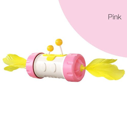 Fenice Interactive Rotating Cat Toy Cats Feather Rolling Ball Toys Rotatable Toy for Kitten Cat Accessories - FENICE TOTEM