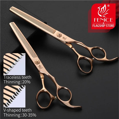 Fenice 6.5/7.0 inch Professional Pet Dog Grooming Scissors Dog Thinning Scissors Shears Animals Haircut Tools - FENICE TOTEM