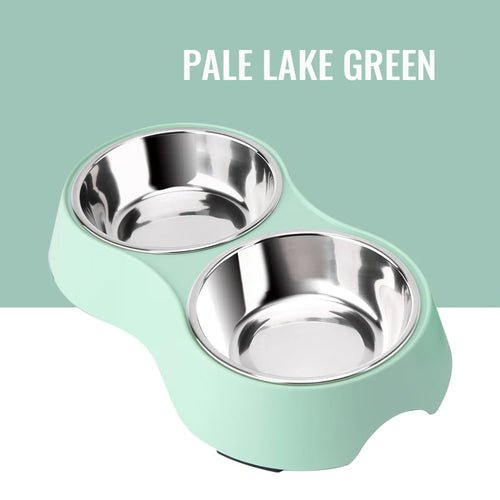 Fenice Pet Double Bowls Dog Food Water Stainless Steel Cat Drinking Dish Feeder Pet Puppy Supplies Small Dogs Cats Feeding Bowls - FENICE TOTEM