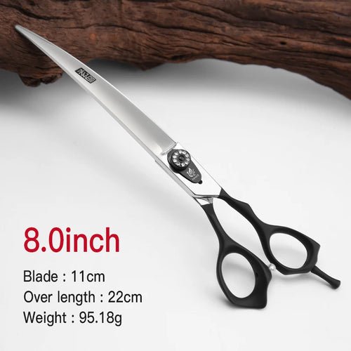 Fenice 7.5/8.0/ 9.0 inch Professional Pet Grooming Scissors Safety Dog Shears Hair Cutting Curved Scissors with Comb - FENICE TOTEM