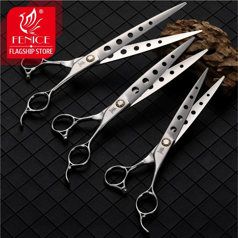 Fenice 7/7.5/8 Inch Jp440c Pet Dogs Gromming Scissors Straight Shears Sharp Edge Animals Cat Hair Cutting Barber Tools - FENICE TOTEM