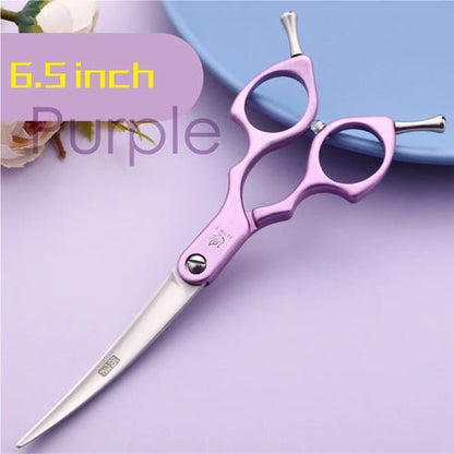 Fenice Professional Curved Grooming Scissors for Dogs Cats FEMD - 60C - FENICE TOTEM