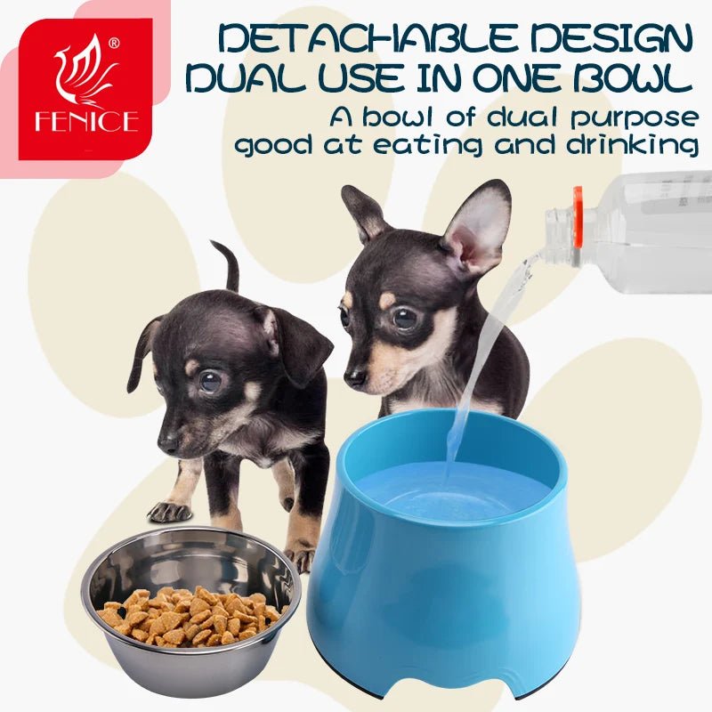 Fenice Pet Feeding Bowls Dog Food Water Feeder Stainless Steel Pet Drinking Dish Cat Puppy Supplies Small Dog Accessories - FENICE TOTEM