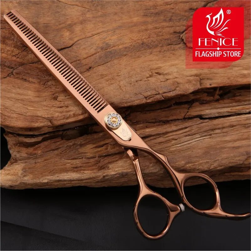 Fenice 7.0 inch Professional Double Teeth Scissors for Pet Dog Grooming Thinner Chunker Thinning Rate 20 - 30% JP440C - FENICE TOTEM