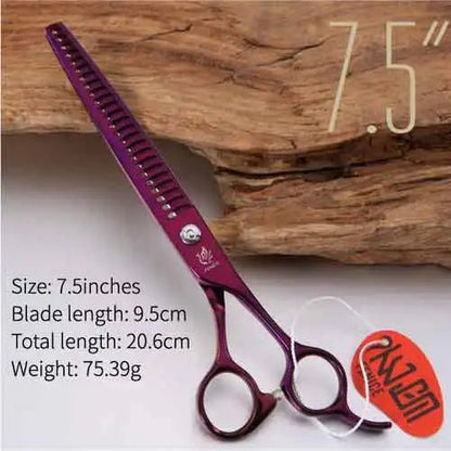 Fenice 7/7.5/8 inch Professional Purple Pet Scissors Thinning Shears High Quality Cat Dog Grooming Scissors Cutting Tool Tijeras - FENICE TOTEM