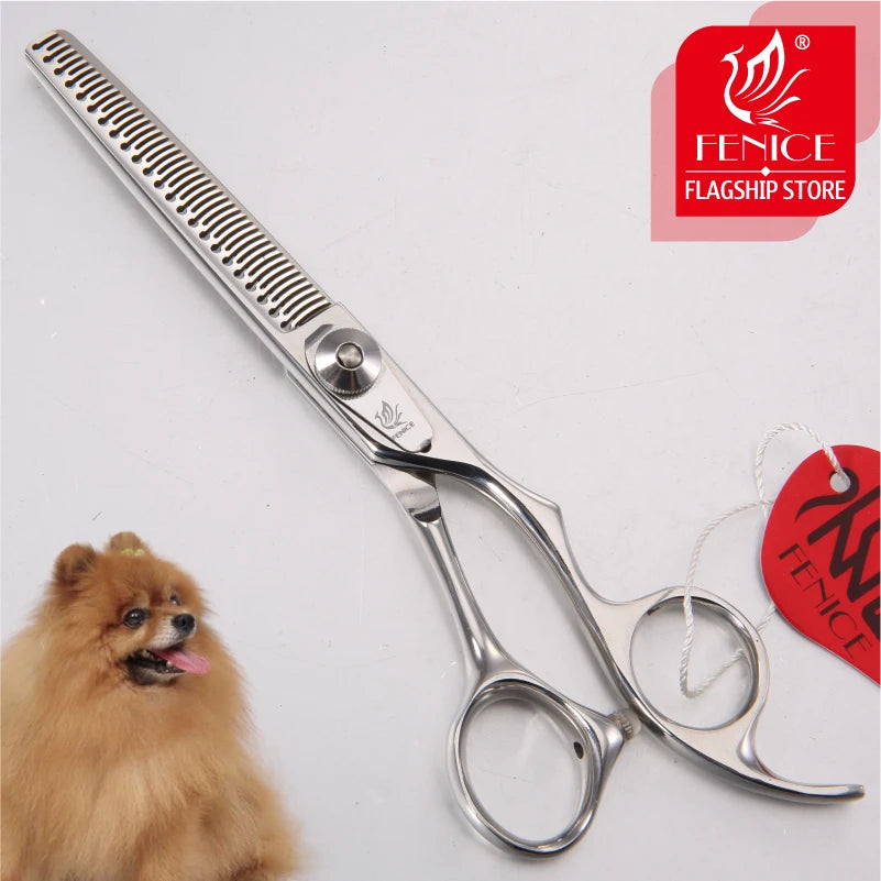 Fenice 6 inch dog grooming scissors pet dog scissors professional thinning shears makas tijeras thinng rate 20%&70%