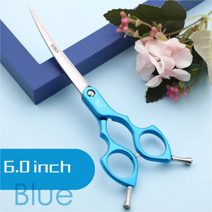 Fenice Professional Curved Grooming Scissors for Dogs Cats FEMD - 60C - FENICE TOTEM