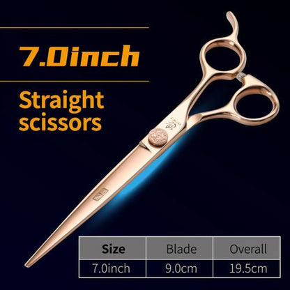 Fenice JP440C Steel 6.5/6.75/7/7.25/7.5 inch Pet Dogs Grooming Scissors Set Straight Curved Thinning Shear Scissors For Dogs - FENICE TOTEM