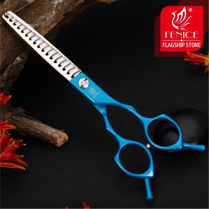 Fenice Jp440c Colorful 6.5 7.0 Inch Stainless Steel Pet 85% Thinning Scissors for Dog Grooming 17 teeth Thinner Chunker - FENICE TOTEM