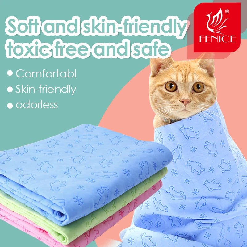 Fenice Pet Bath Towel Soft Lint - free Dogs Cats Bath Towels Absorbent And Quick - drying Large Thick Towel - FENICE TOTEM