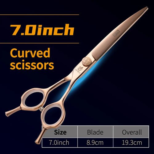 Fenice JP440C Steel 6.5/6.75/7/7.25/7.5 inch Pet Dogs Grooming Scissors Set Straight Curved Thinning Shear Scissors For Dogs - FENICE TOTEM