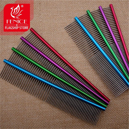 Fenice High Quality Dog Comb in Hair Combs Professional Steel Grooming Comb Dog Cat Cleaning Brush - FENICE TOTEM