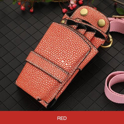 Fenice PU Leather Rivet Pet Scissor Bag Clips Bag Hairdressing Barber Scissor Holster Pouch Holder Case with Waist Shoulder Belt - FENICE TOTEM