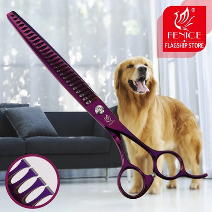 Fenice 7/7.5/8 inch Professional Purple Pet Scissors Thinning Shears High Quality Cat Dog Grooming Scissors Cutting Tool Tijeras - FENICE TOTEM