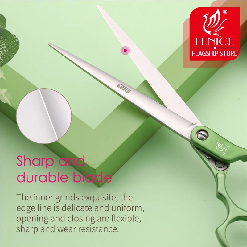 Fenice Jp440c Colorful 6.5 7.0 Inch Stainless Steel Pet Cutting Straight Scissors for Dog Grooming Dog Hair Scissors Cutter - FENICE TOTEM