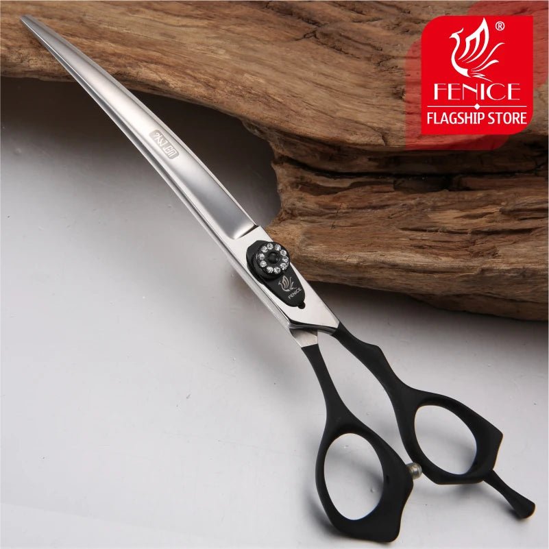 Fenice 7.5/8.0/ 9.0 inch Professional Pet Grooming Scissors Safety Dog Shears Hair Cutting Curved Scissors with Comb - FENICE TOTEM