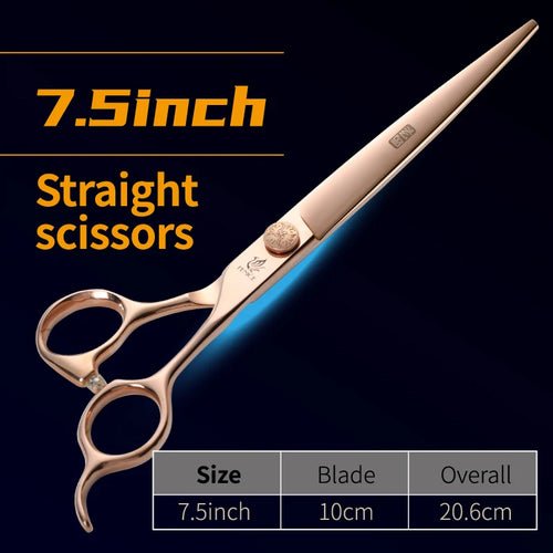 Fenice JP440C Steel 6.5/6.75/7/7.25/7.5 inch Pet Dogs Grooming Scissors Set Straight Curved Thinning Shear Scissors For Dogs - FENICE TOTEM