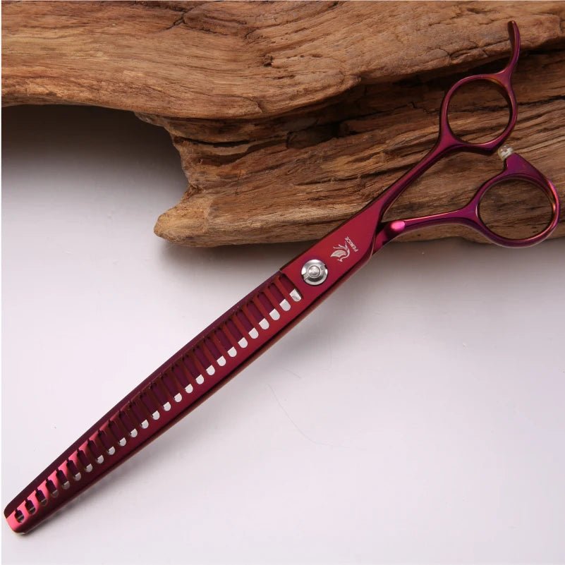 Fenice Professional JP440c 8 inch titanium coated purple Pet dog Grooming chunker thinning shears Scissors - FENICE TOTEM