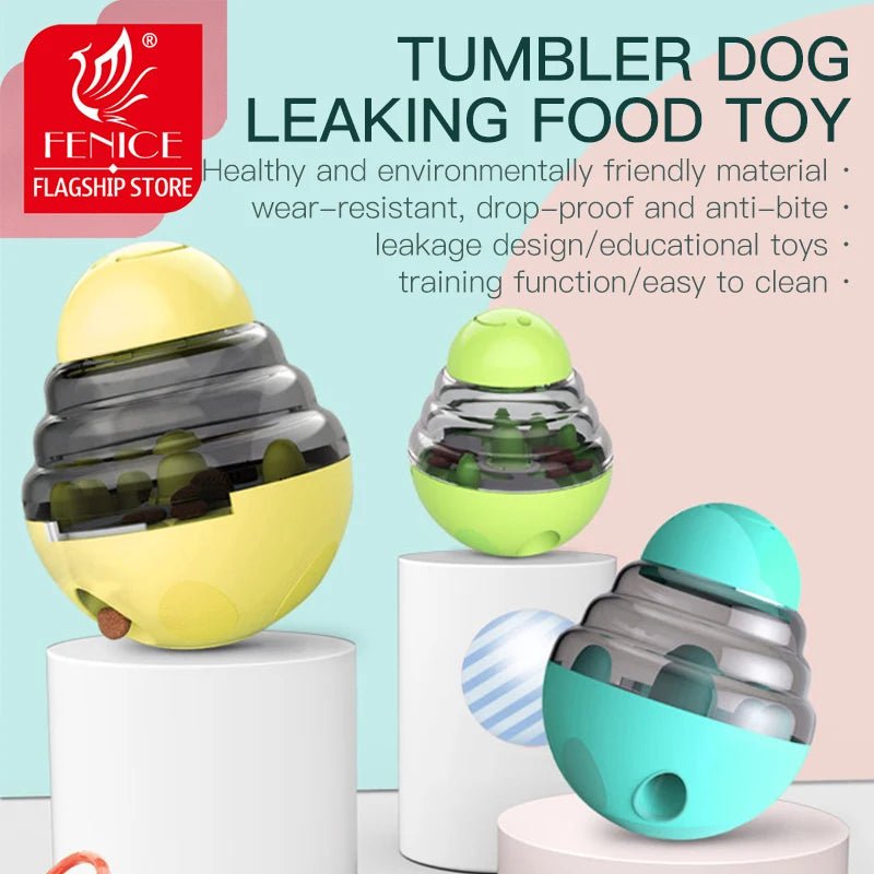 Fenice Pet Tumbler Leak Food Ball Toys Cat Dog Puzzle Feeding Training Adjustable Leak Food Dispenser Interactive Feeder Ball - FENICE TOTEM