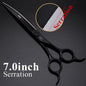 Fenice professional 7 inch curved cutting serration scissors blade with saw pet scissors for dog grooming shears makas tijeras - FENICE TOTEM