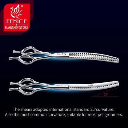 Fenice Professional Dog Grooming Shears Curved Thinning Scissors for Dog Face QW - 7XXXT - FENICE TOTEM