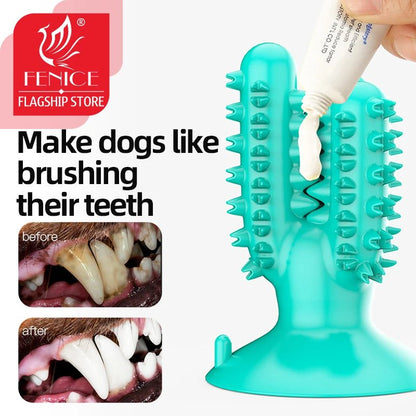 Fenice Pet Dog Toys Cactus Molar Stick Resistant Bite Pet Tooth Cleaning Dog Toothbrush Chew Toy Ball Dog Interactive Training - FENICE TOTEM