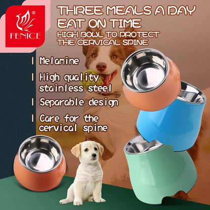 Fenice Pet Feeding Bowls Dog Food Water Feeder Stainless Steel Pet Drinking Dish Cat Puppy Supplies Small Dog Accessories - FENICE TOTEM