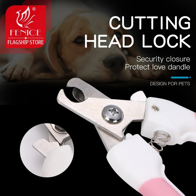 Fenice Professional Pet Cat Dog Nail Clipper Cutter Stainless Steel Grooming Scissors Clippers Claw Nail Scissors with Lock - FENICE TOTEM