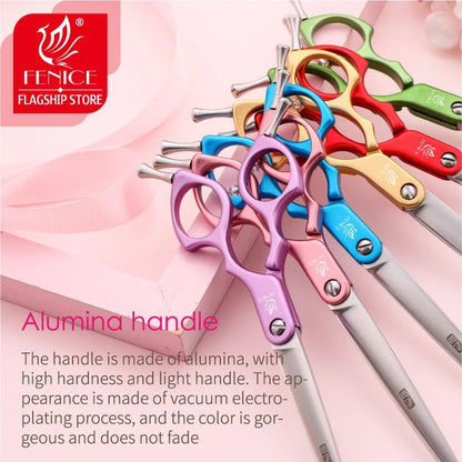 Fenice Jp440c Colorful 6.5 7.0 Inch Stainless Steel Pet Cutting Straight Scissors for Dog Grooming Dog Hair Scissors Cutter - FENICE TOTEM